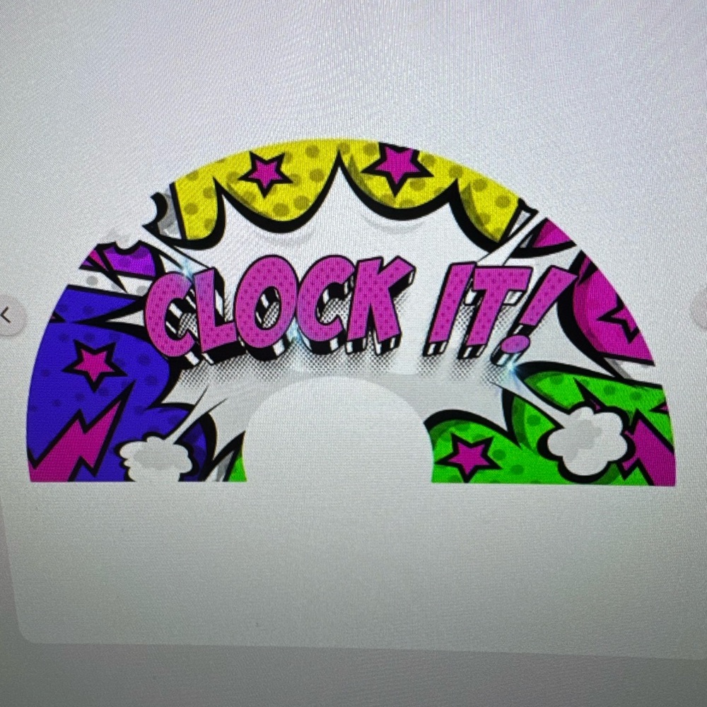 Colorful Comic-Themed “Clock it!” Clack Fan